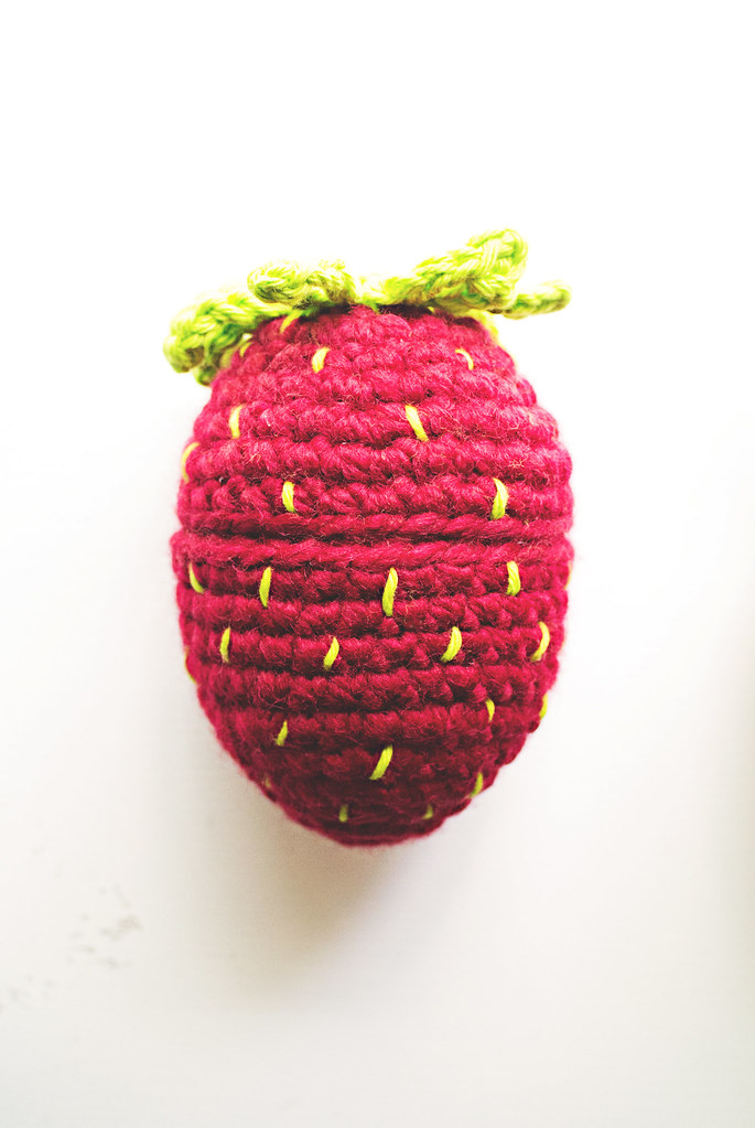 crochet strawberry egg