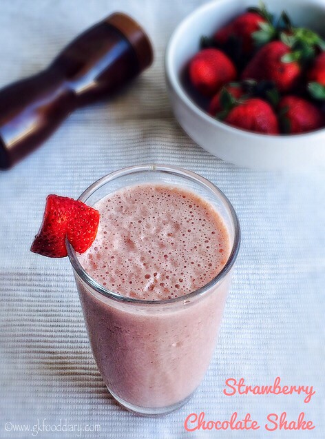 Strawberry Chocolate Milkshake Recipe for Toddlers and Kids