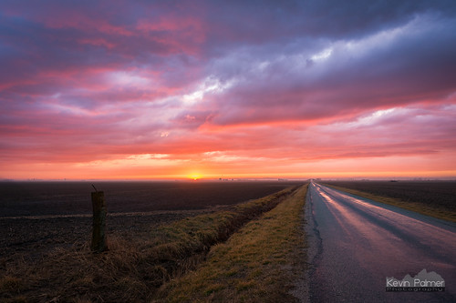 road pink winter sunset red orange storm color wet clouds evening illinois colorful dusk stormy february hdr groundhogday 2016 farmersville kevinpalmer tamron2470mmf28 nikond750