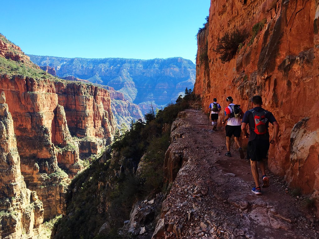 The view from the North Kaibab Trail on the 46-mile R2R2R run in the Grand Canyon
