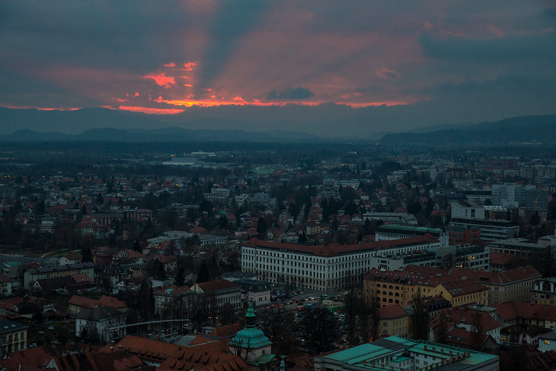 Sunset in Ljubljana