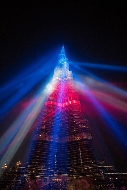 Burj Khalifa showing its support.