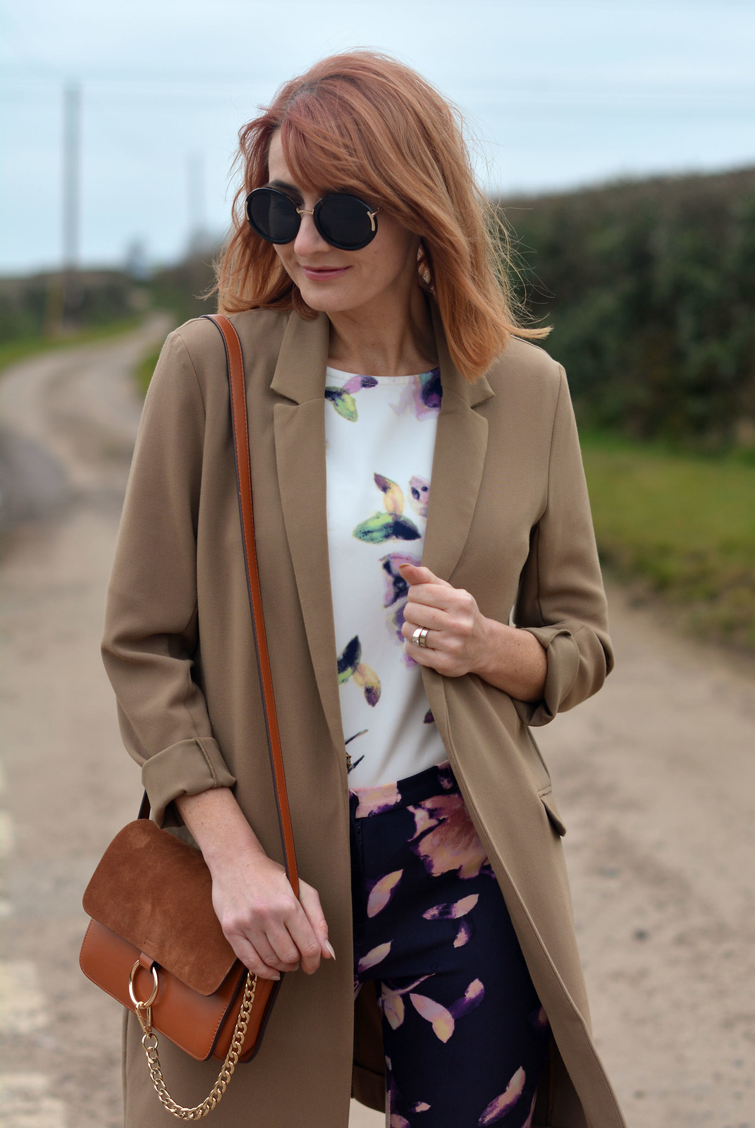 Springtime pattern mixed florals with longline blazer | Not Dressed As Lamb