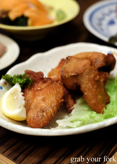 Deep fried marinated young chicken at Tsubohachi Izakaya in Hakodate, Hokkaido