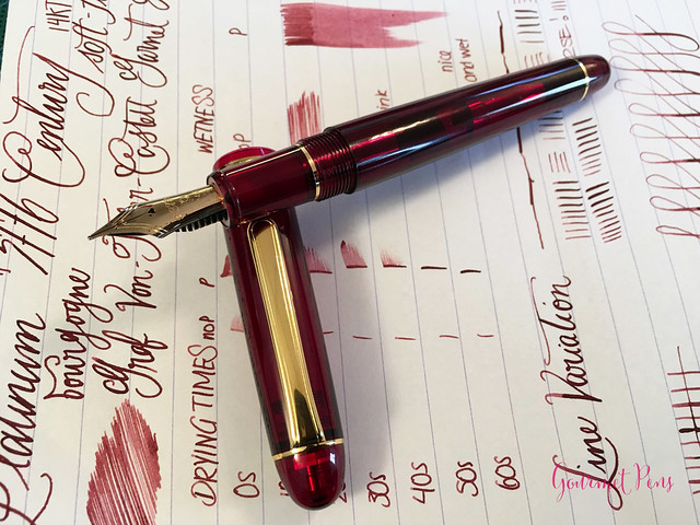 Review Platinum #3776 Century Bourgogne Fountain Pen - Soft-Fine @PenChalet @CarolLuxury (3)