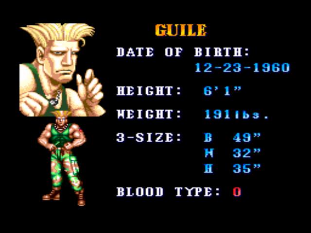 Guile in Street Fighter II