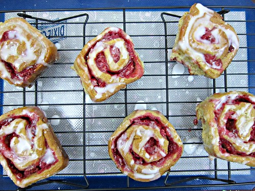 Raspberry Lemon Sticky Buns with Lemon Glaze