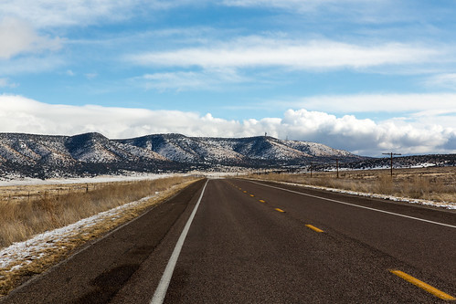 road winter arizona sky usa mountain snow mountains field clouds landscape countryside hill hills pasture