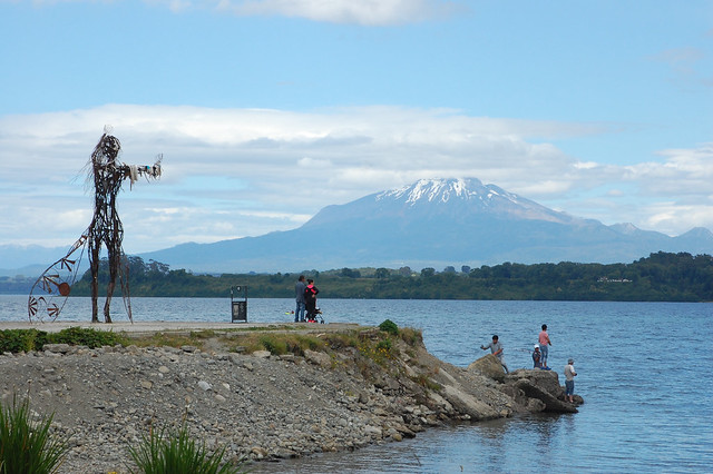 Views of Volcán Calbuco over Lago Llanquihue from Puerto Varas, Chile