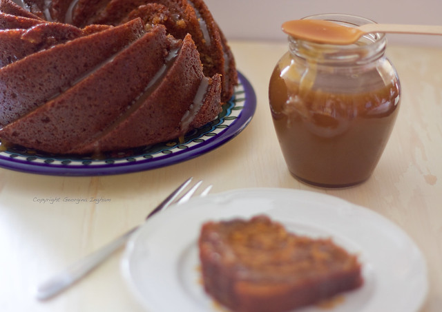 Georgina Ingham Culinary Travels - Photograph Spiced Honey Cake with Salted Butterscotch Sauce