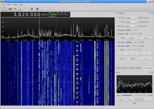 Listening on 80 meters with Cloud-IQ and gqrx