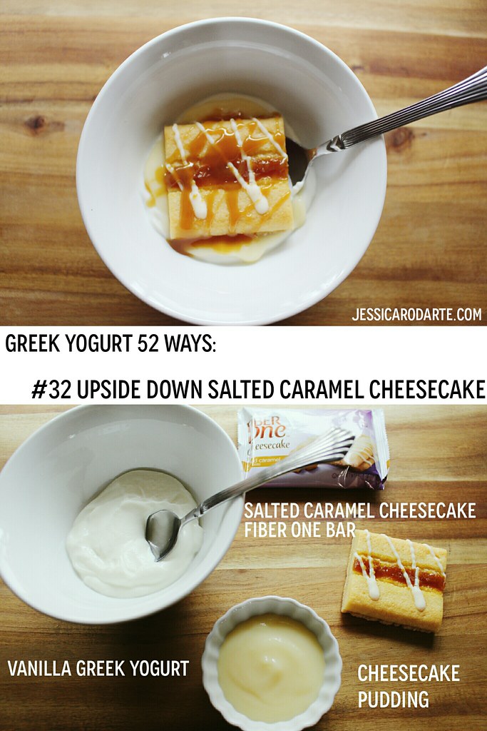 greek yogurt 52 ways: # 32 upside down salted caramel cheesecake