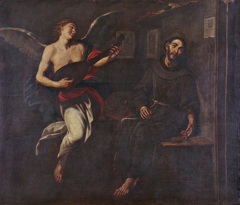 Antoni Viladomat - Sant Francesc sent, en èxtasi, músiques angelicals (c.1730)