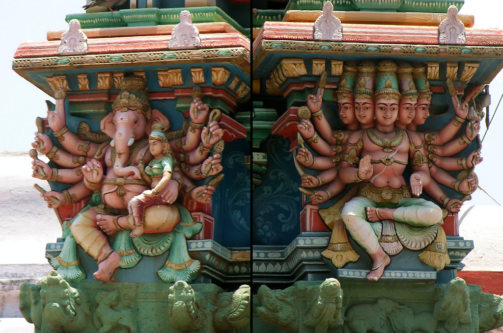 Detalle del Templo de Sri Meenakshi