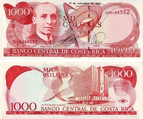 1000 Colones Kostarika 2004