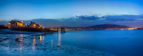 ireland sea panorama color colour wet water night lights landscapes lough nightshoot northernireland bluehour holywood belfastlough