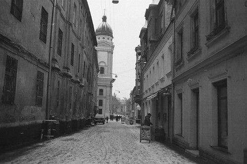Snowy old town