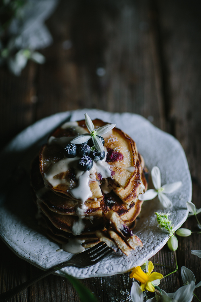 Blueberry Lemon Pancakes by Eva Kosmas Flores | Adventures in Cooking