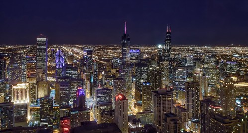 travel chicago night cityscape view nikond5300
