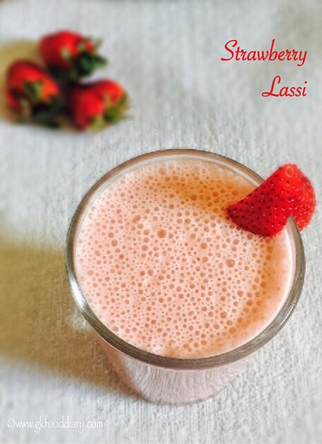 Strawberry Lassi Recipe for Babies, Toddlers and Kids 2