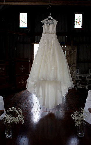 The wedding dress.