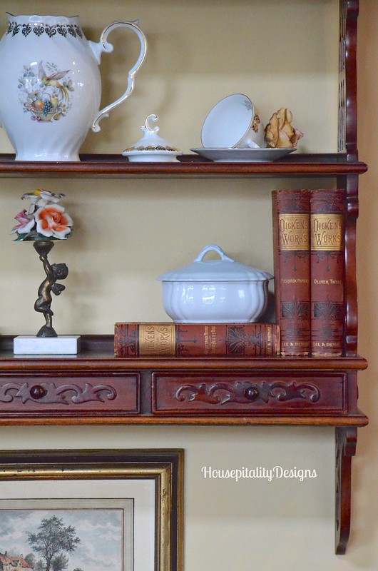 Vintage Book Shelf/Ironstone & Vintage Books - Housepitality Designs