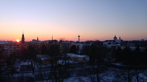 blue trees winter sunset snow cold wonderful dark cityscape republic czech freeze brána zámek pardubice zelená