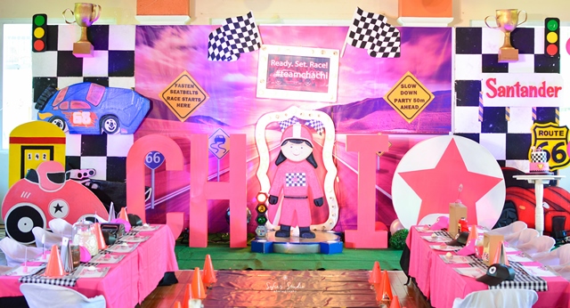 girly race car stage