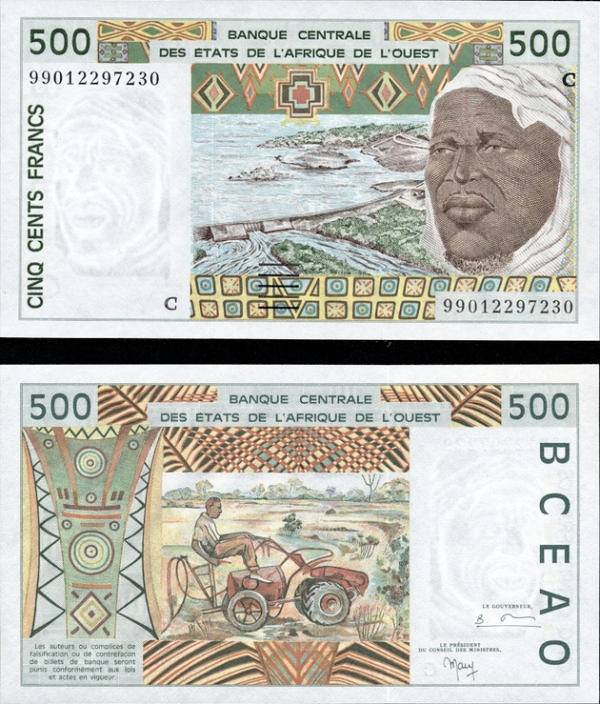 500 Frankov Burkina Faso 1999, P310Cj UNC