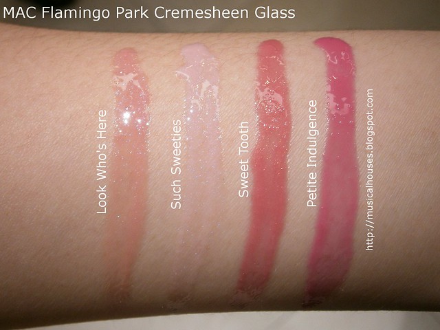 MAC Flamingo Park Swatches Cremesheen Glass Lipgloss