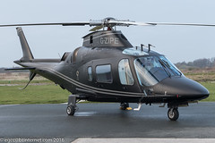 G-ZIPE - 2011 build Agusta A109E Power, at City Heliport/Barton just before dusk