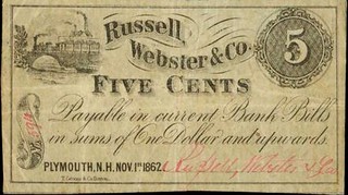 Plymouth, New Hampshire. Russell, Webster & Co. 5 Cents