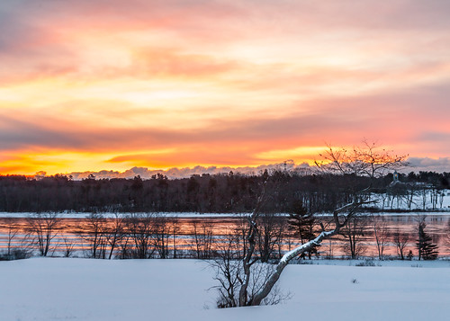 winter sunrise river maine androscoggin topsham