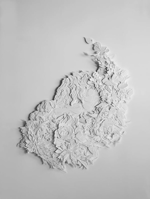 Christina och vitlejonen cut paper and glue 30 inches x 40 inches 2015
