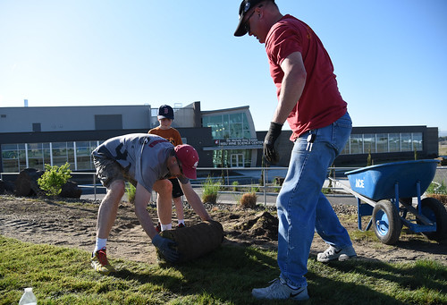 Cougar Pride Day 2016 - Wine Science Center laying sod