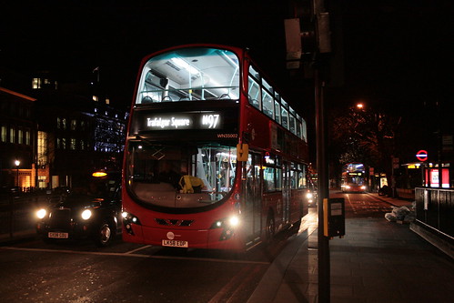 Tower Transit WN35002 on Route N97, Hyde Park Corner