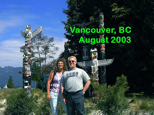 Photo: Dennis Hurd and Laurie Wilcox in Stanley Park, Vancouver - August 2003