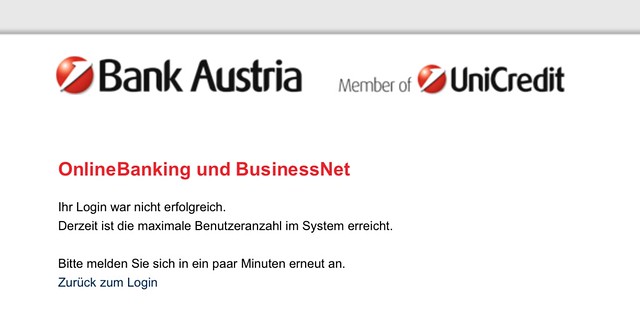 OnlineBanking der Bank Austria