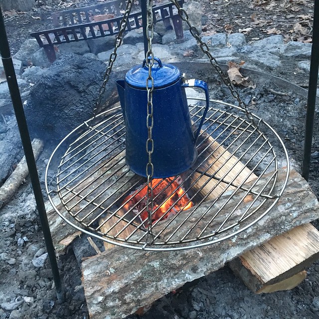 Cooking over a campfire is part of the camping experience 