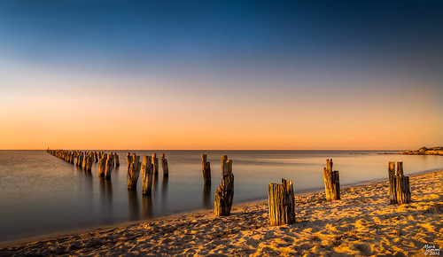 sunset seascape pier shoreline australia goldenhour bellarinepeninsula cliftonsprings cliftonspringspier
