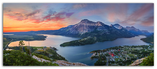 summer lake canada mountains colors sunrise alberta bearhump watertownlakes