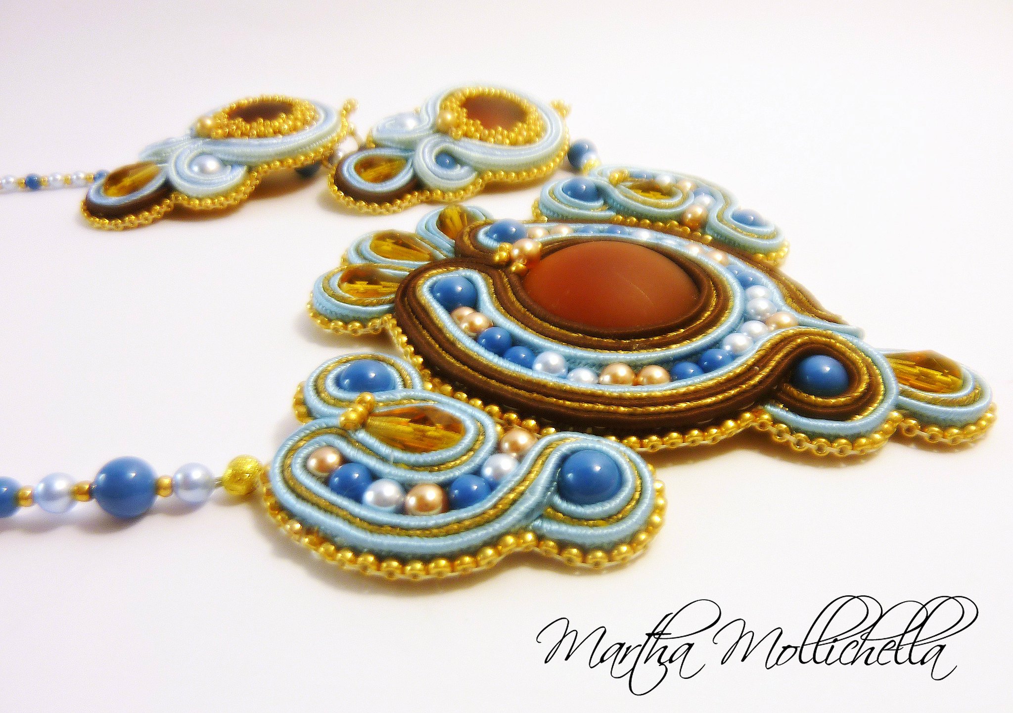 soutache jewels hand beaded jewellery hand made in Italy by Martha Mollichella Handmade jewelry