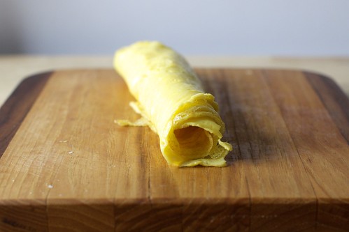 rolled up cooked eggs