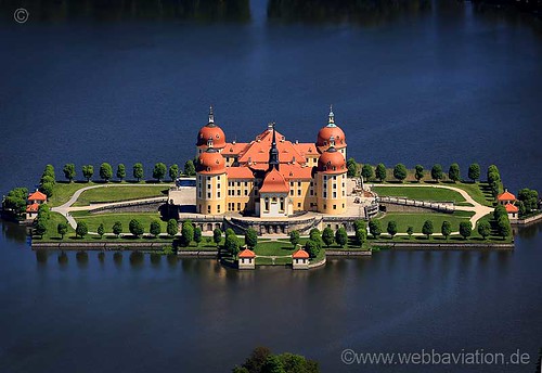 Luftbild von Schloss Moritzburg