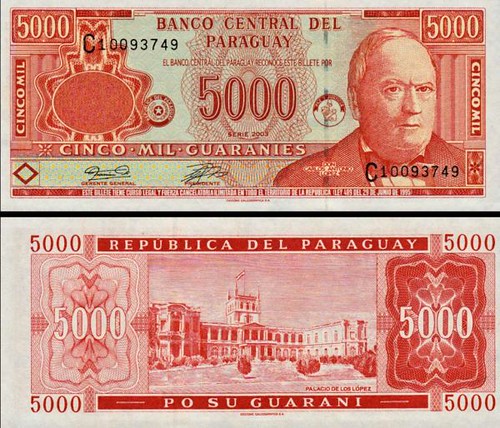 5000 Guaranies Paraguaj 2003, P220b UNC