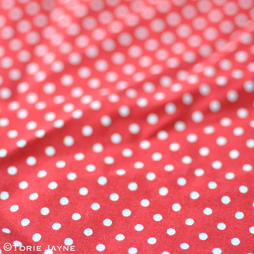 red & white spot fabric