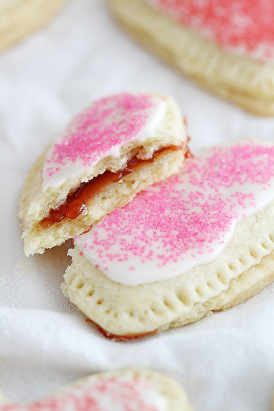 Heart-Shaped Strawberry Pop Tarts | girlversusdough.com @girlversusdough