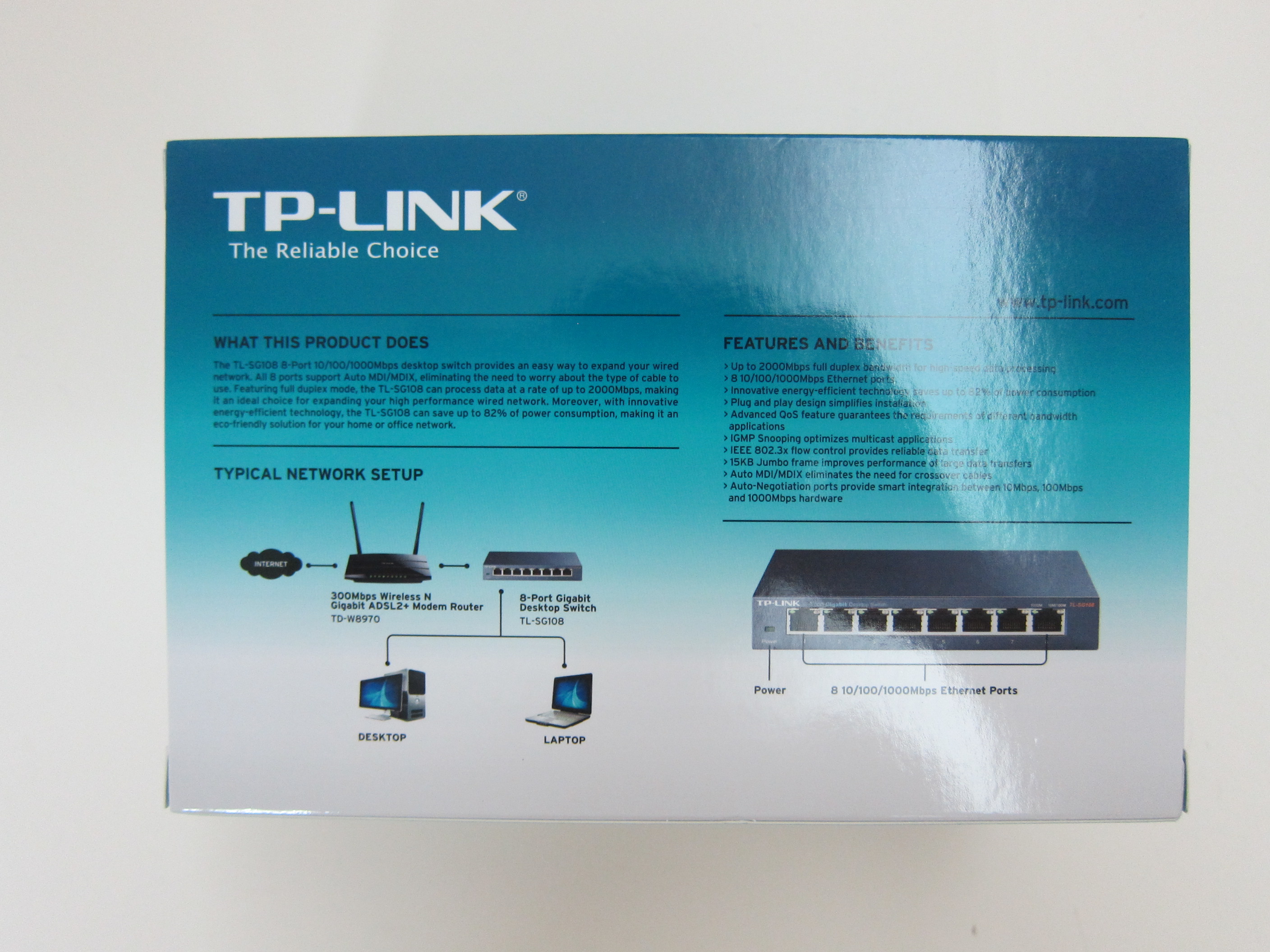 TP-LINK TL-SG108 8-Port Switch 10/100/1000Mbps Switch 