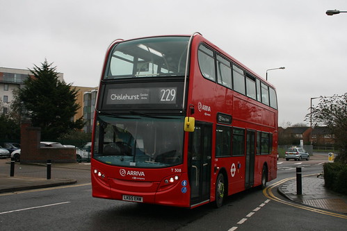 Arriva Southern Counties T308 on Route 229, Thamesmead
