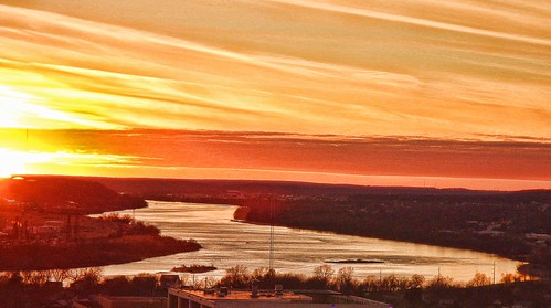 Arkansas river sunset hdr topaz adjust